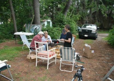 emptying the moth trap